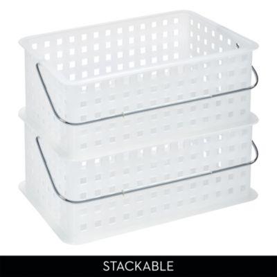 Medium Stackable Shower Basket, Set of 3, Clear/Frost, Made in USA