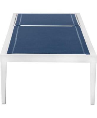 Nizuc Navy Mesh Water Resistant Fabric Outdoor Patio Chaise Lounge Chair