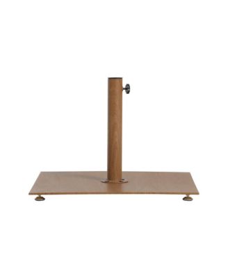 Amalfi Navy With Cream Piping / Teak Metal Patio Umbrella with Base Sets