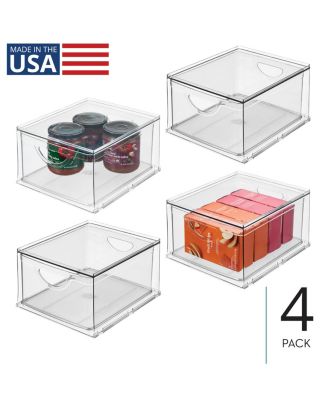 Stackable Storage Drawer for Pantry, Set of 4, Clear, Made in USA