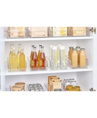 Pantry Organizer Bins for Cabinets or Fridge - Set of 4 - Clear