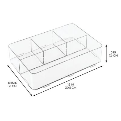 Interlocking 4-Section Plastic Drawer Organizer