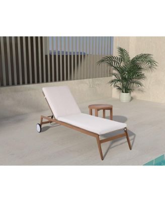 Maui Cream Water Resistant Fabric Outdoor Patio Lounger