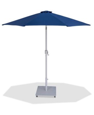 Fiji Navy Fabric / Matte White Aluminum Patio Umbrella with Base Sets