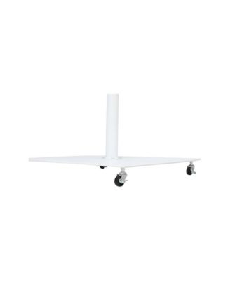 Fiji White Fabric / Matte White Aluminum Patio Umbrella with Base Sets