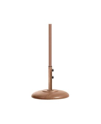 Fiji Beige Fabric / Teak Aluminum Patio Umbrella with Base Sets