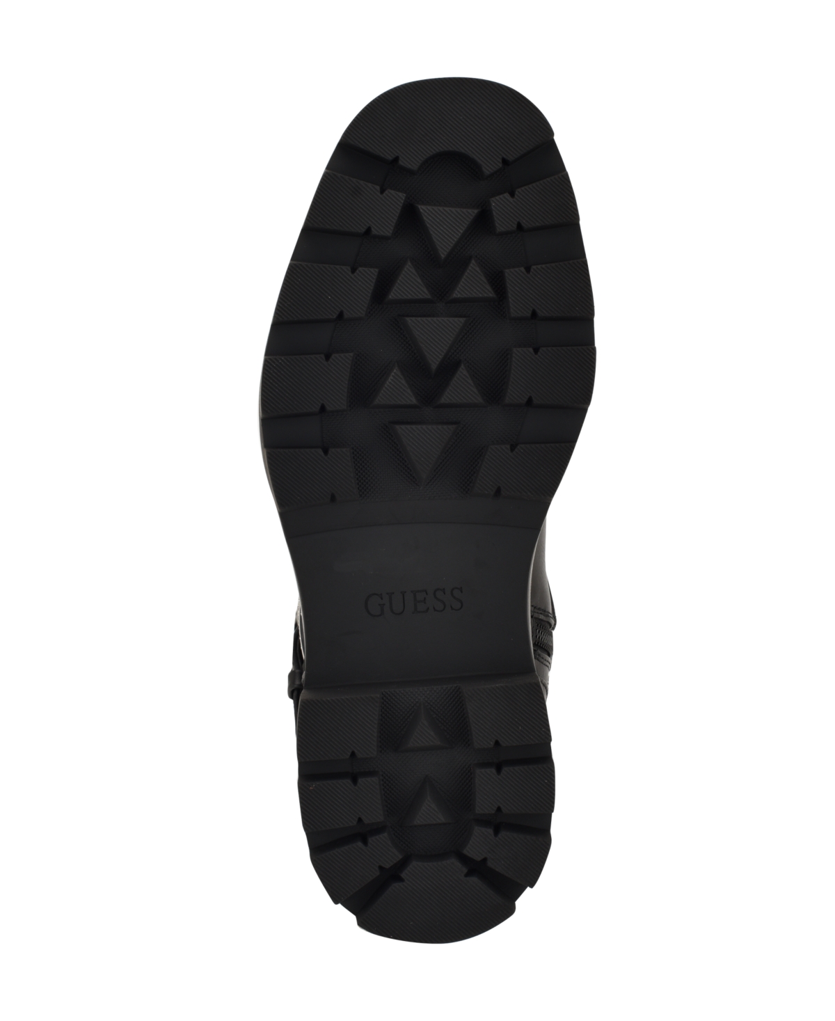 Guess Womens Lynnie Tall Buckle Moto Lug Boots Regular Wide Calf In Black