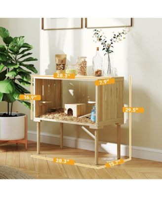 Wooden Hamster Cage Gerbil Cage for Syrian, Dwarf, Mouse