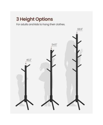 Freestanding Solid Wood Coat Rack with 8 Hanging Hooks, Modern Design