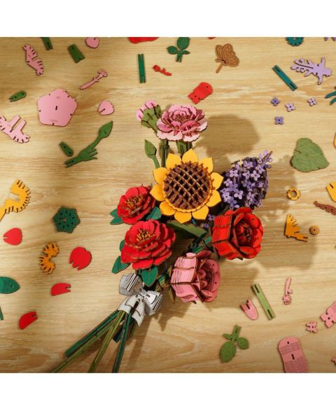 Детские игрушки Robotime 3D Puzzles DIY Model Building Kits Artifical Flower Toys for Thanksgiving Mother's Day Valentine's Day Gifts, 9.65"6.5"0.47