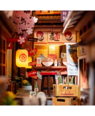3D Puzzle, Sakura Wine Alley Wooden Model with Accessories, Decorative Bookend Stand for Kids Adults, Multicolored, 4.37"7.67"8.7