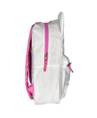 Sanrio White and Pink Head 16" School Backpack with Front Pocket