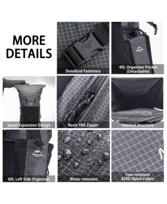 40L+5L Hiking Backpack – Waterproof, Lightweight Mountain Bag with Rain Cover & Shoe Compartment for Camping & Travel