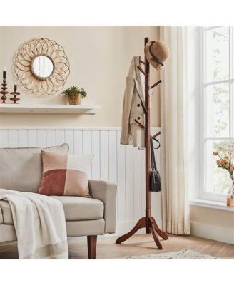 Space-Saving Solid Wood Coat Rack