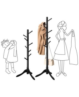 Space-Saving Solid Wood Coat Rack with Modern Design for Entryway or Bedroom