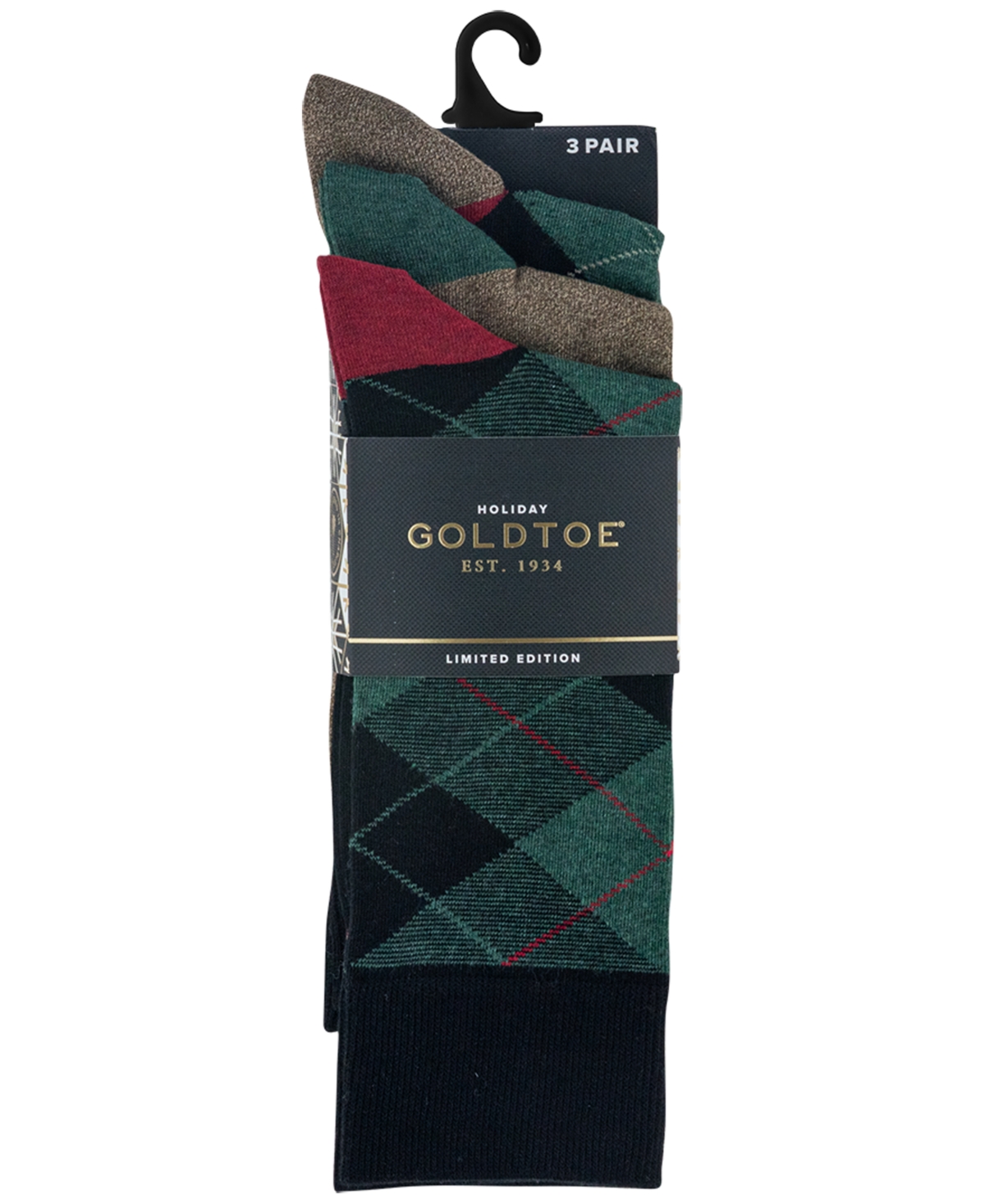 Gold Toe Men's 3-pack Holiday Plaid Reinforced Toe Crew Socks In Multi
