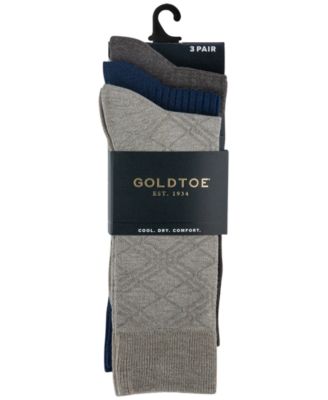 Men's 3-Pack Oscar Texture Reinforced Toe Crew Socks