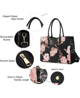 17 Inch Laptop Tote Bag, Waterproof PU Leather Work Briefcase with Adjustable Handle - Compatible with MacBook, 17-17.3 Inch Notebook