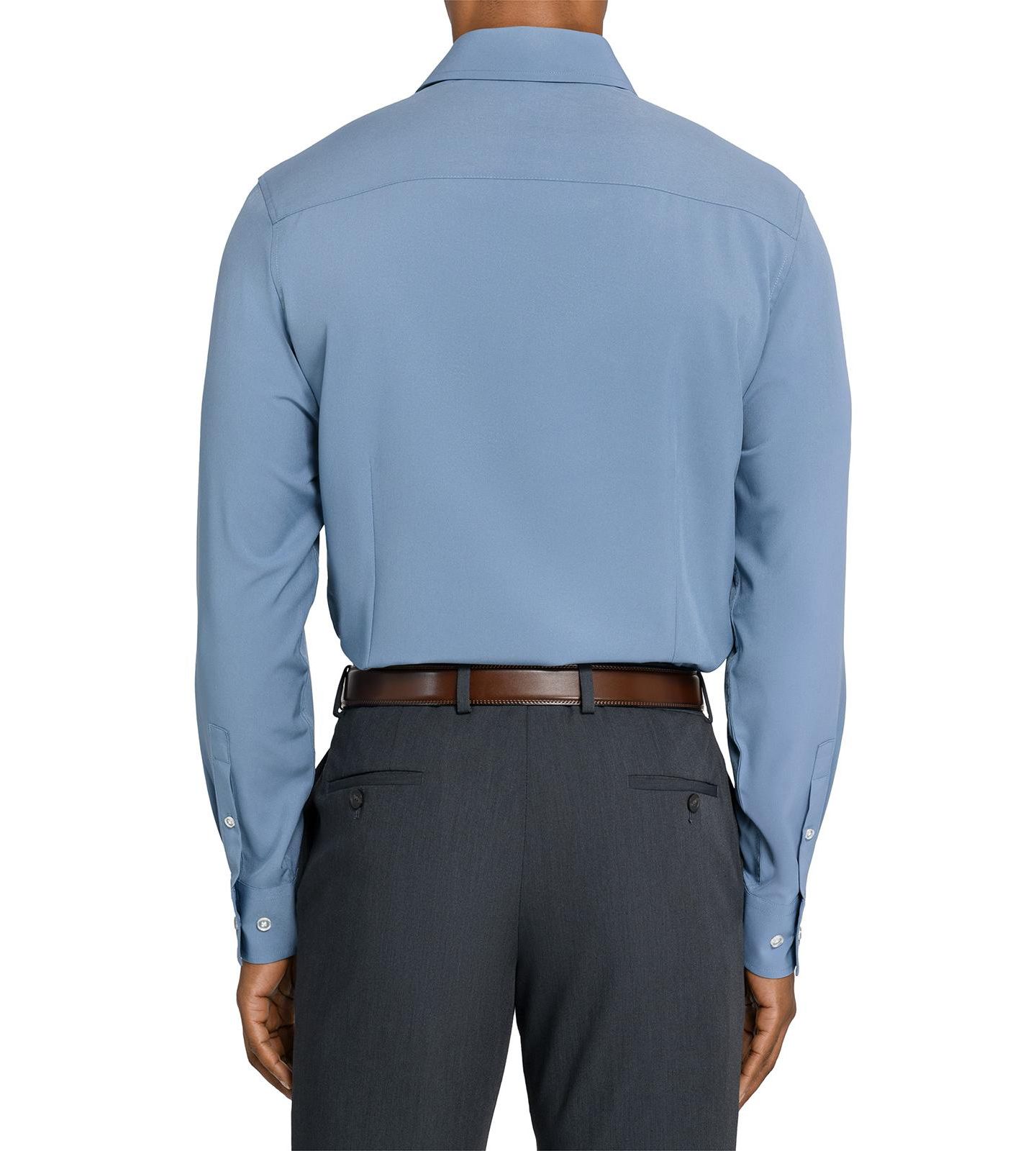 Мужская рубашка ConStruct Solid Performance Stretch Cooling Comfort Dress Shirt, цвет: Hydrangea — фото 2