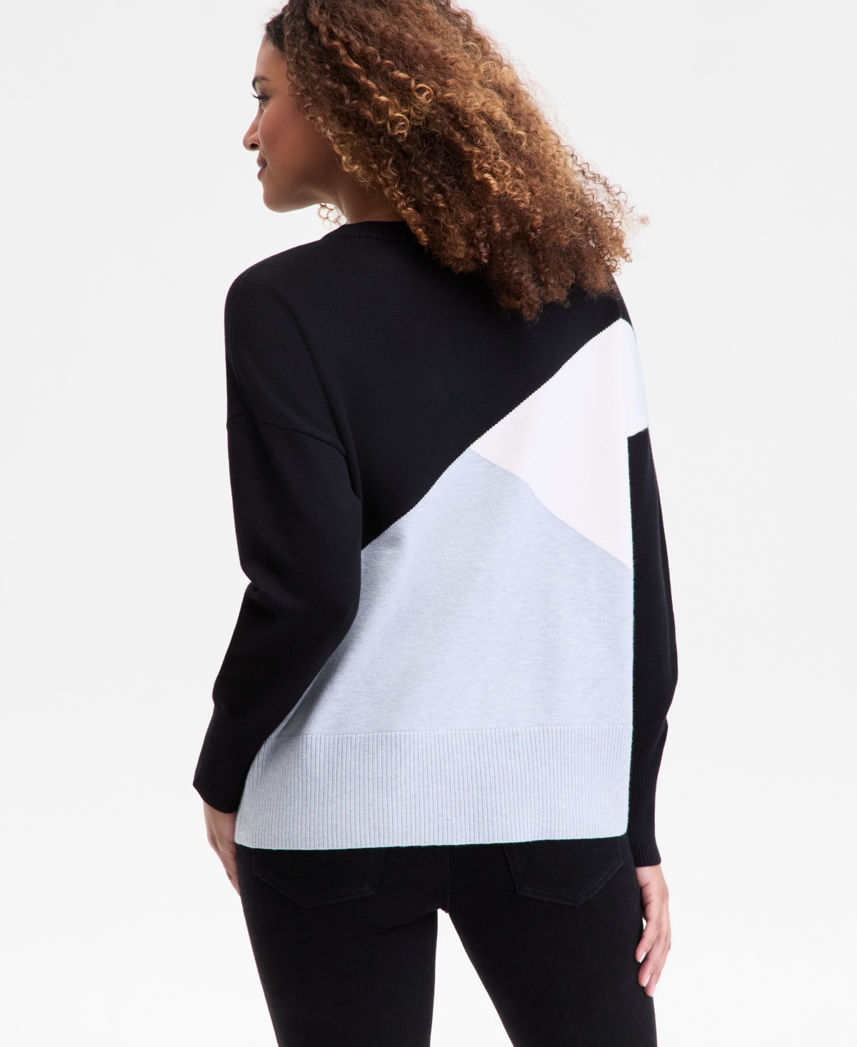 Inc International Concepts Women's Colorblocked Dolman-sleeve Sweater, Macy's Exclusive In Multi