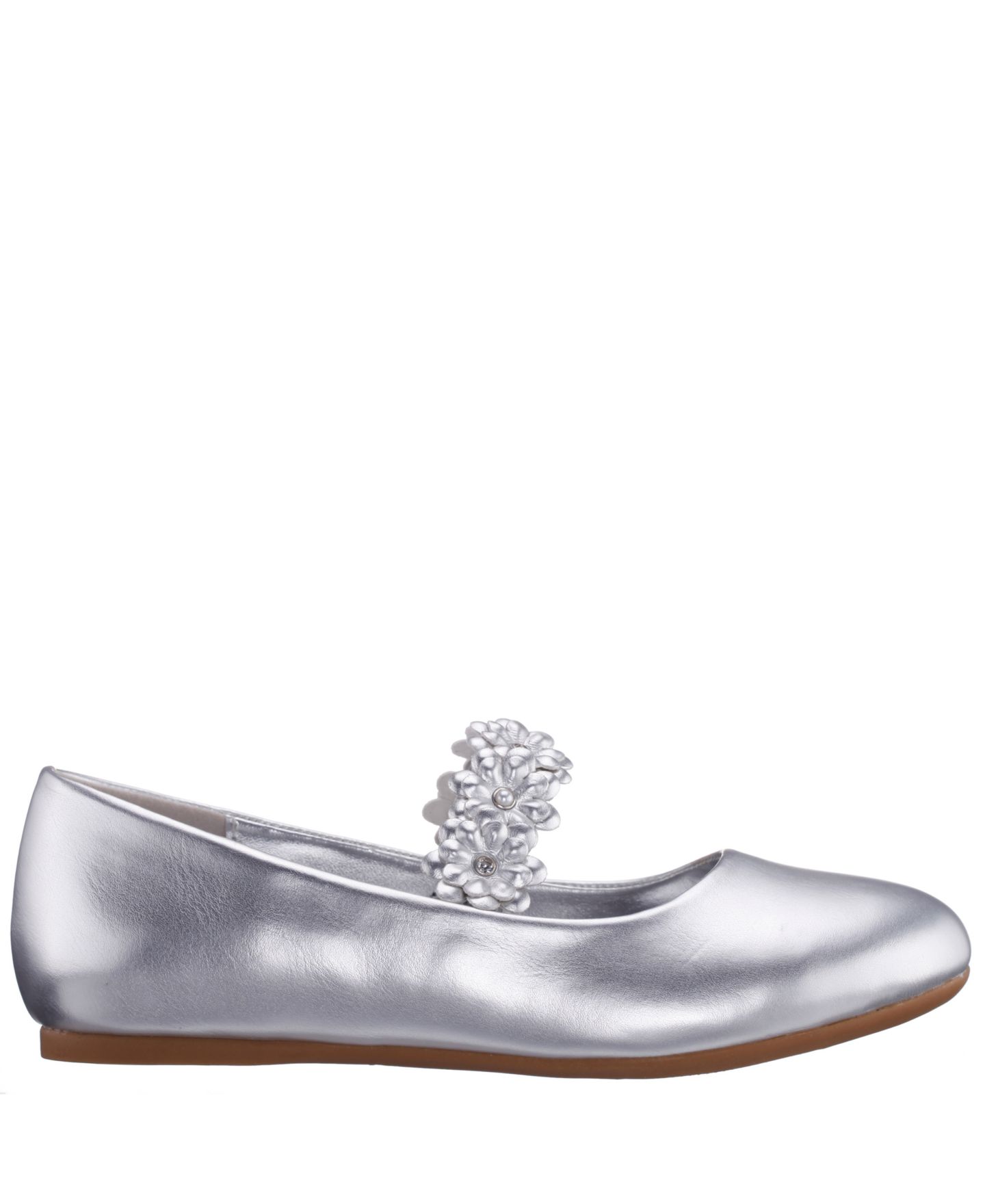 Обувь Nina Rozy Patent Ballet Dress Shoes для девочек, цвет: Серебряный — фото 4