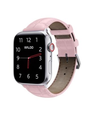 Waloo Crocodile Texture Leather Replacement Band for Apple Watch - Pink 25$