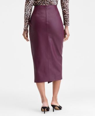 Women's Faux-Leather Draped Skirt, Macy's Exclusive