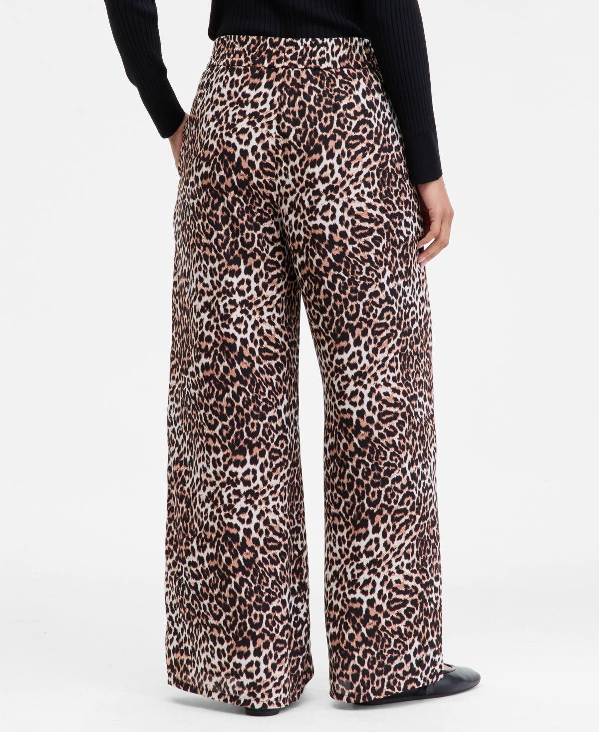 Inc International Concepts Women's Printed Pull-on Wide-leg Pants, Macy's Exclusive In Animal Print