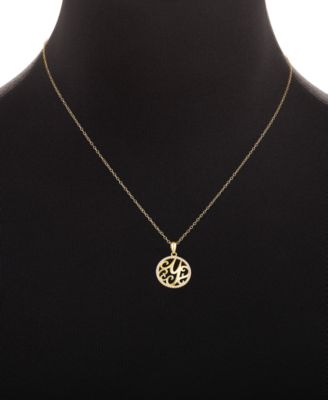 Cubic Zirconia Y Initial Halo 18" Pendant Necklace in 18k Gold-Plated Sterling Silver, Created for Macy's