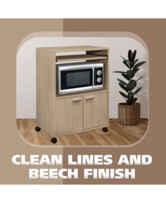 Byron 2-Door  Laminate Wood Kitchen Microwave Cart
