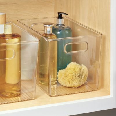 12-inch Divided Lazy Susan for Bathroom Storage - Clear