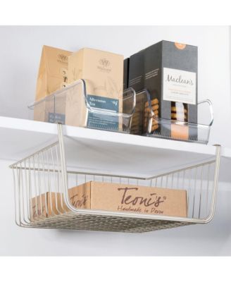 Stackable 3-Section Storage Bin for Pantry, Set of 4, Clear, Made in USA