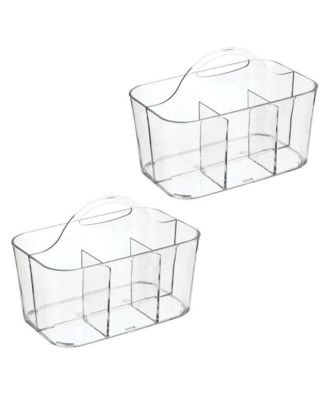 4-Section Storage Caddy with Handle, Set of 2, Clear, Made in USA