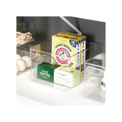 Plastic Household Cubby Storage Organizer Container Bin - 4 Pack - Clear, USA Made