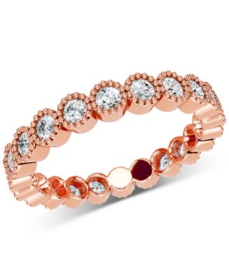 Diamond Milgrain Bead Frame Eternity Band (1 ct. t.w.) in Platinum or 14k Gold