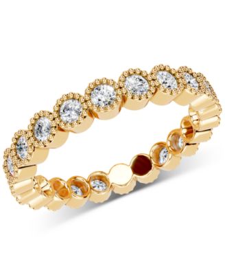 Diamond Milgrain Bead Frame Eternity Band (1 ct. t.w.) in Platinum or 14k Gold
