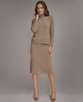 Women's Pull-On Cashmere Skirt with Side Slit