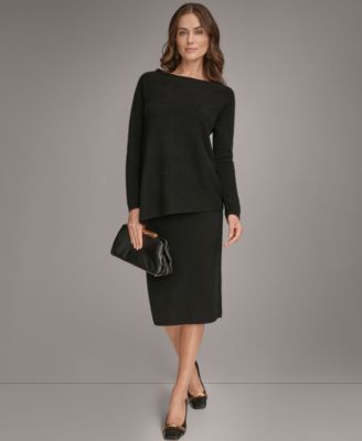 Women’s Asymmetric-Hem 100% Cashmere Poncho Sweater