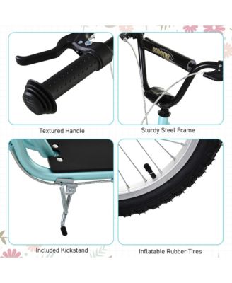 Kids Scooter Height Adjustable Inflatable Tires Ride On Toy For 5+