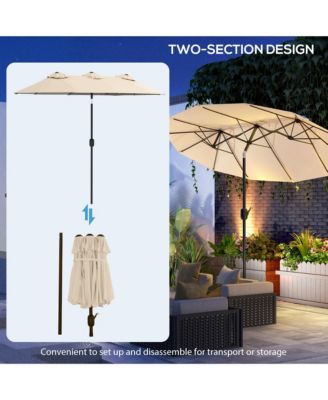 9.7' Double-sided Patio Umbrella with Tilt Outdoor Umbrella,