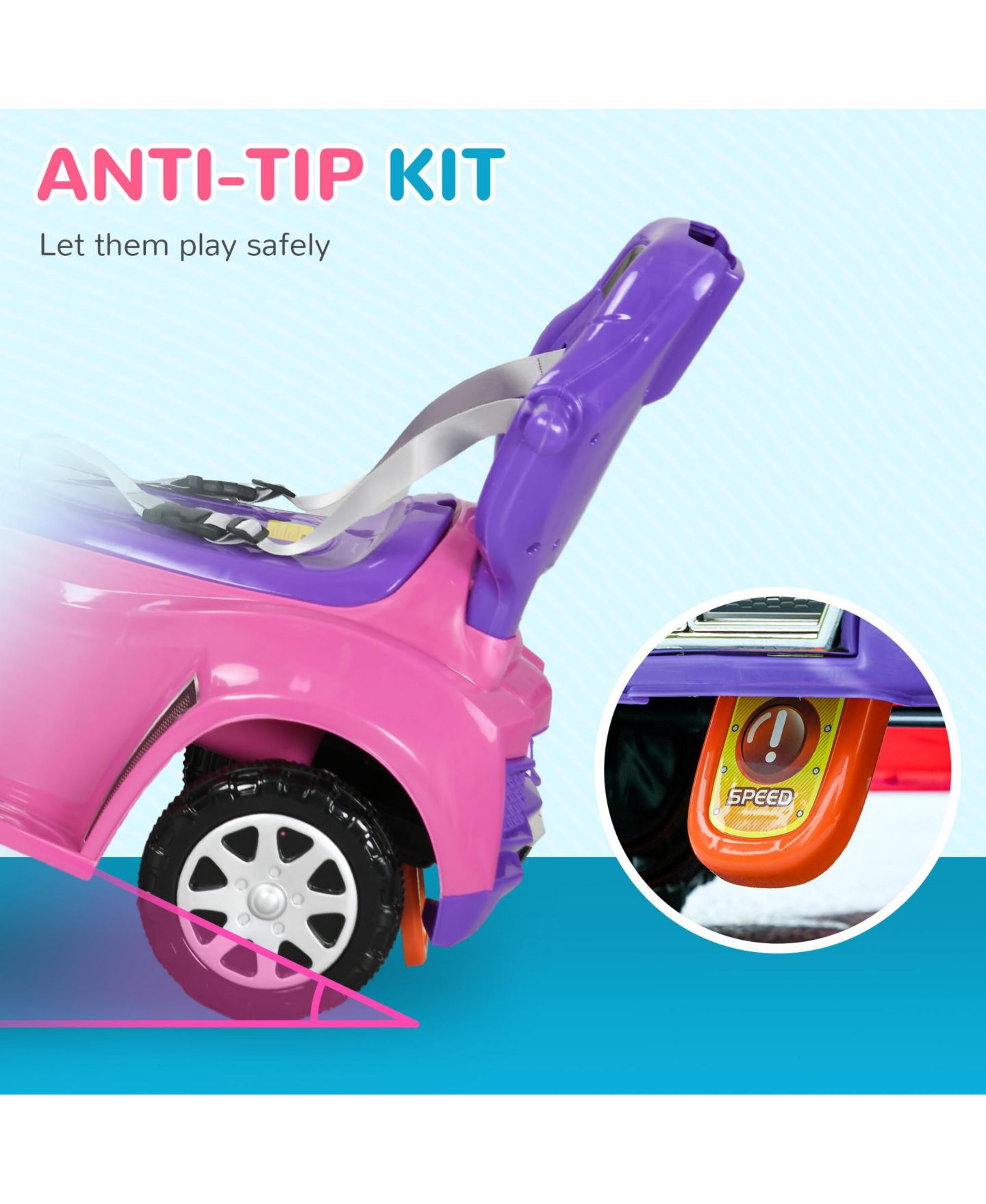 Детская игрушка Qaba 3-in-1 Robot-Themed Push Car, 55 lbs. Capacity, Ages 12-36 months, цвет: Розовый — фото 6