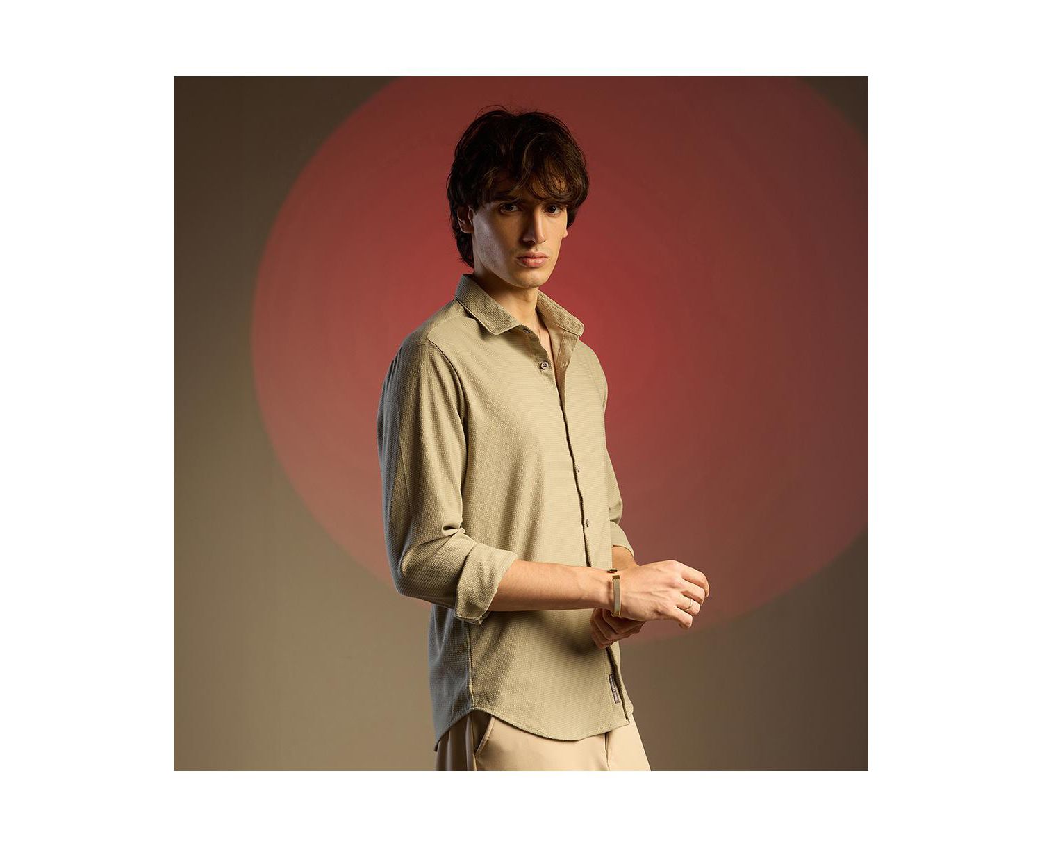 Men's Solid Seersucker Shirt