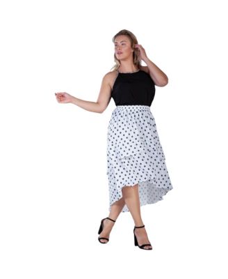 Women's Plus Size Ruffled Layer High-Low Asymmetrical Skirt