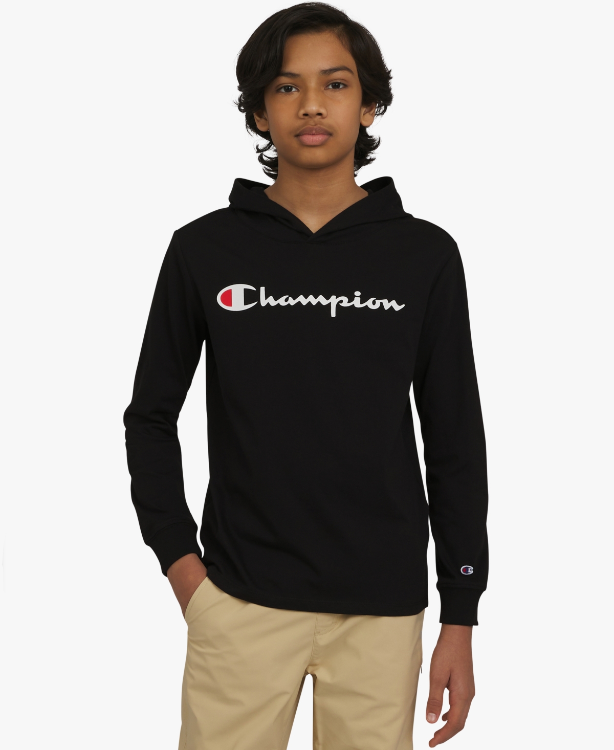 Champion Big Boys Signature Pullover Hoodie In Black