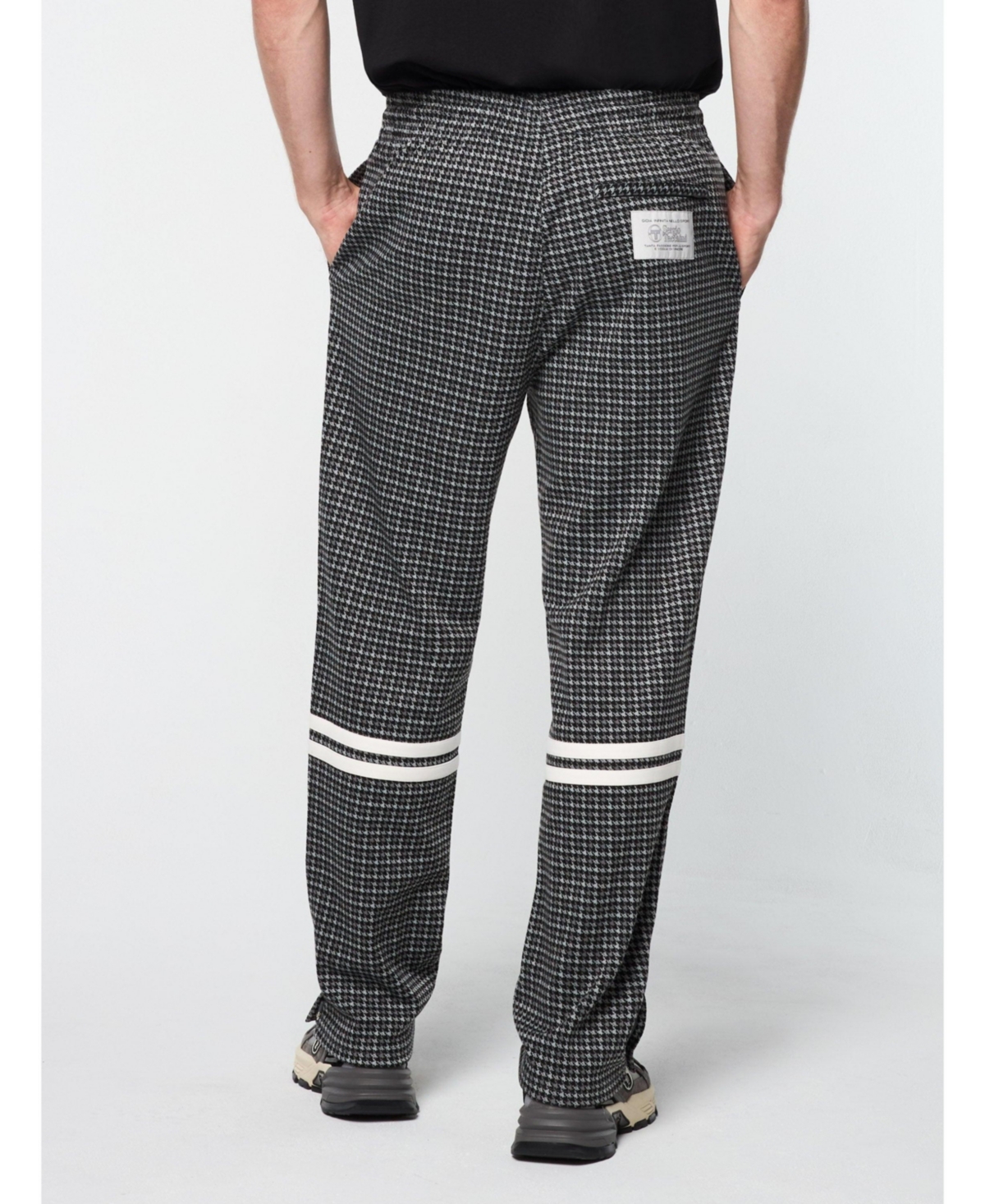 Sergio Tacchini Men's Dallas Houndstooth Track Pant In Black