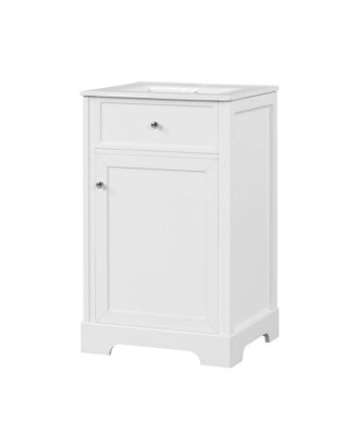 20" Bathroom Vanity Cabinet With Sink, Soft-Close Door, Storage Rack, and Adjustable Shelf