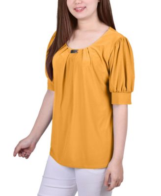 Petite Short Sleeve Balloon Sleeve Top