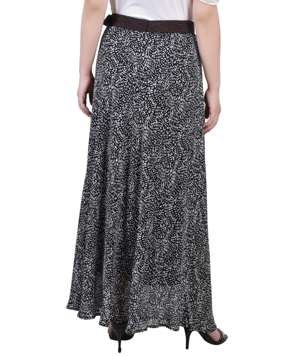 Ny Collection Petite Chiffon Maxi Skirt In Gray