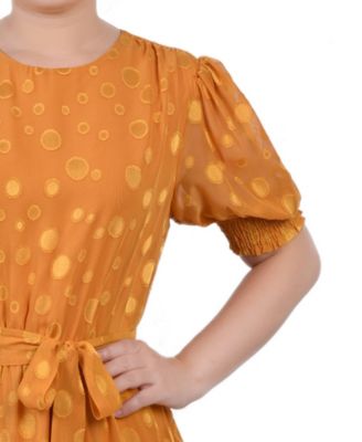 Petite Elbow Sleeve Swiss Dot Dress