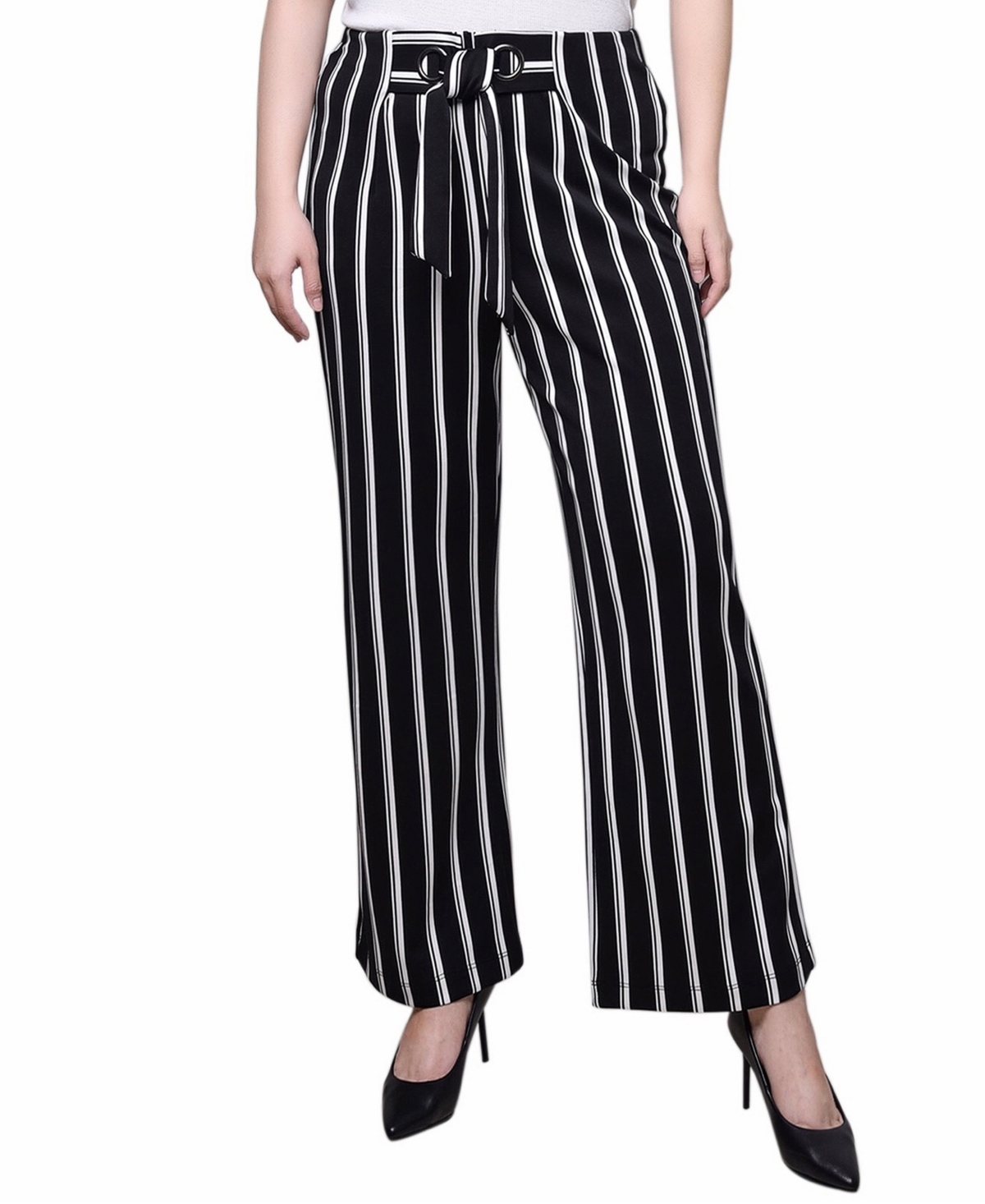 Ny Collection Petite Wide Leg Pants In Black